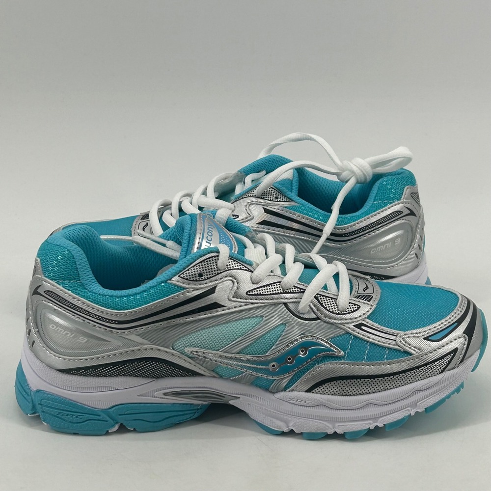 Saucony ProGrid Omni 9 Running Shoes Womens 6 Teal Silver Stability Sneakers